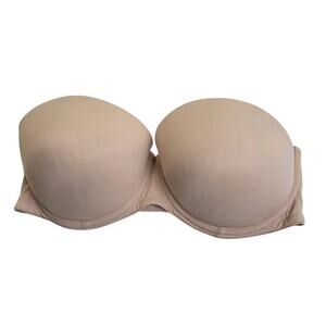 Victoria's Secret Wear Everywhere Tan Strapless Underwire Push Up Bra Size 36DD
